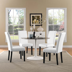 ModwayModway Parcel Dining Side Chair Vinyl Set of 4 EEI-3554 EEI-3554-WHI- BetterPatio.com