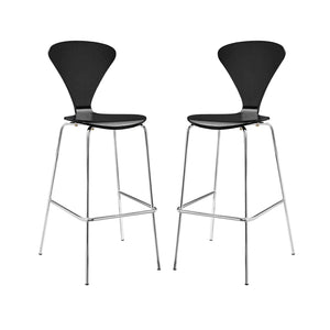 ModwayModway Passage Dining Bar Stool Set of 2 EEI-4231 EEI-4231-BLK- BetterPatio.com