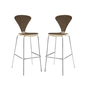 ModwayModway Passage Dining Bar Stool Set of 2 EEI-4231 EEI-4231-WAL- BetterPatio.com