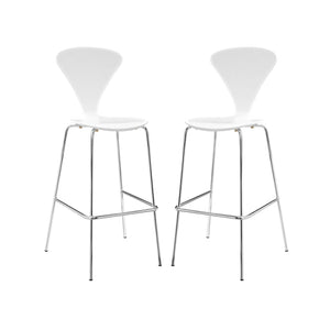 ModwayModway Passage Dining Bar Stool Set of 2 EEI-4231 EEI-4231-WHI- BetterPatio.com