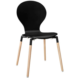 ModwayModway Path Dining Wood Side Chair EEI-1053 EEI-1053-BLK- BetterPatio.com