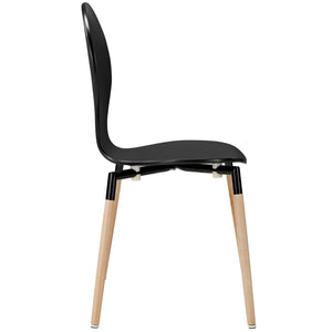 ModwayModway Path Dining Wood Side Chair EEI-1053 EEI-1053-BLK- BetterPatio.com