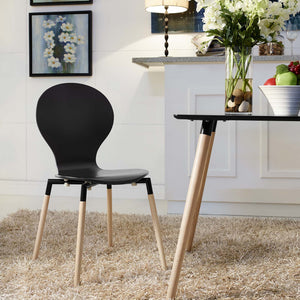 ModwayModway Path Dining Wood Side Chair EEI-1053 EEI-1053-BLK- BetterPatio.com