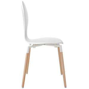 ModwayModway Path Dining Wood Side Chair EEI-1053 EEI-1053-WHI- BetterPatio.com