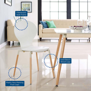 ModwayModway Path Dining Wood Side Chair EEI-1053 EEI-1053-WHI- BetterPatio.com