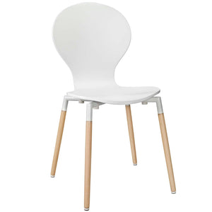ModwayModway Path Dining Wood Side Chair EEI-1053 EEI-1053-WHI- BetterPatio.com