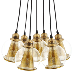 ModwayModway Peak Brass Cone and Glass Globe Cluster Pendant Chandelier EEI-3083 EEI-3083- BetterPatio.com