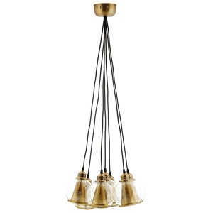 ModwayModway Peak Brass Cone and Glass Globe Cluster Pendant Chandelier EEI-3083 EEI-3083- BetterPatio.com