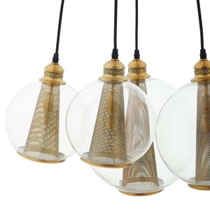 ModwayModway Peak Brass Cone And Glass Globe Cluster Pendant Light Chandelier EEI-3276 EEI-3276- BetterPatio.com