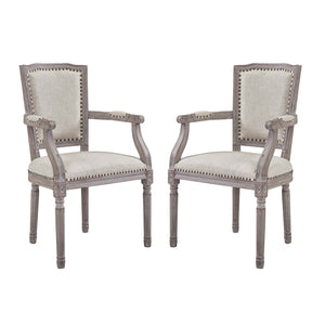 ModwayModway Penchant Dining Armchair Upholstered Fabric Set of 2 EEI-3462 EEI-3462-BEI- BetterPatio.com