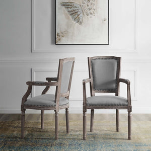 ModwayModway Penchant Dining Armchair Upholstered Fabric Set of 2 EEI-3462 EEI-3462-LGR- BetterPatio.com