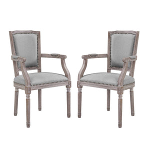 ModwayModway Penchant Dining Armchair Upholstered Fabric Set of 2 EEI-3462 EEI-3462-LGR- BetterPatio.com