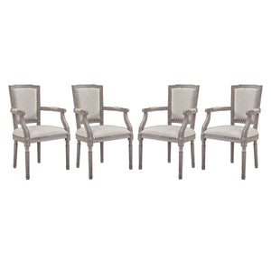 ModwayModway Penchant Dining Armchair Upholstered Fabric Set of 4 EEI-3463 EEI-3463-BEI- BetterPatio.com