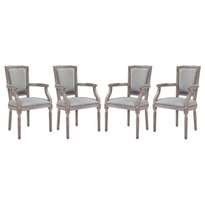 ModwayModway Penchant Dining Armchair Upholstered Fabric Set of 4 EEI-3463 EEI-3463-LGR- BetterPatio.com