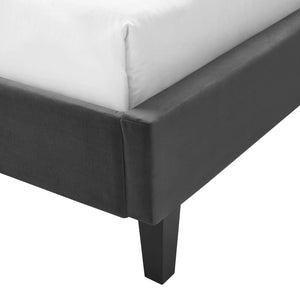 ModwayModway Penelope Tufted Wingback Queen Performance Velvet Platform Bed MOD-6180 MOD-6180-CHA- BetterPatio.com