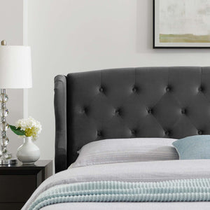 ModwayModway Penelope Tufted Wingback Queen Performance Velvet Platform Bed MOD-6180 MOD-6180-CHA- BetterPatio.com