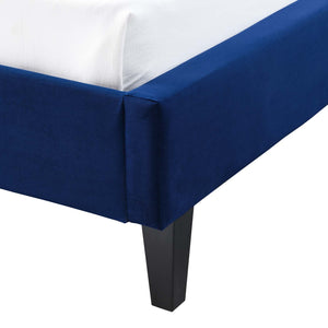 ModwayModway Penelope Tufted Wingback Queen Performance Velvet Platform Bed MOD-6180 MOD-6180-NAV- BetterPatio.com