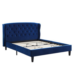 ModwayModway Penelope Tufted Wingback Queen Performance Velvet Platform Bed MOD-6180 MOD-6180-NAV- BetterPatio.com