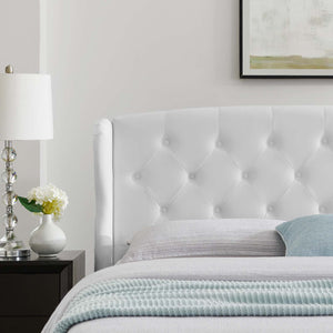 ModwayModway Penelope Tufted Wingback Queen Performance Velvet Platform Bed MOD-6180 MOD-6180-WHI- BetterPatio.com