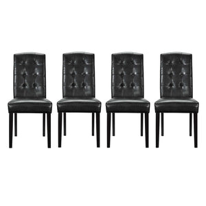 ModwayModway Perdure Dining Chairs Vinyl Set of 4 EEI-3464 EEI-3464-BLK- BetterPatio.com