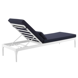 ModwayModway Perspective Cushion Outdoor Patio Chaise Lounge Chair EEI-3301 EEI-3301-WHI-NAV- BetterPatio.com