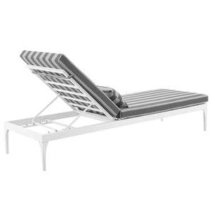 ModwayModway Perspective Cushion Outdoor Patio Chaise Lounge Chair EEI-3301 EEI-3301-WHI-STG- BetterPatio.com