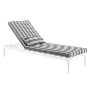 ModwayModway Perspective Cushion Outdoor Patio Chaise Lounge Chair EEI-3301 EEI-3301-WHI-STG- BetterPatio.com