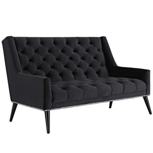 ModwayModway Peruse Performance Velvet Loveseat EEI-2462 EEI-2462-BLK- BetterPatio.com