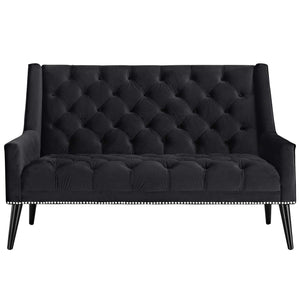 ModwayModway Peruse Performance Velvet Loveseat EEI-2462 EEI-2462-BLK- BetterPatio.com