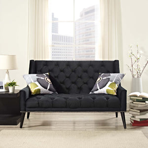 ModwayModway Peruse Performance Velvet Loveseat EEI-2462 EEI-2462-BLK- BetterPatio.com