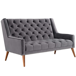 ModwayModway Peruse Performance Velvet Loveseat EEI-2462 EEI-2462-GRY- BetterPatio.com