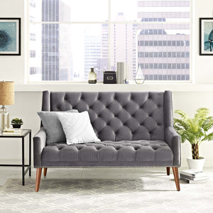 ModwayModway Peruse Performance Velvet Loveseat EEI-2462 EEI-2462-GRY- BetterPatio.com