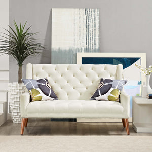 ModwayModway Peruse Performance Velvet Loveseat EEI-2462 EEI-2462-IVO- BetterPatio.com