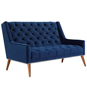 ModwayModway Peruse Performance Velvet Loveseat EEI-2462 EEI-2462-NAV- BetterPatio.com