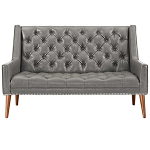 ModwayModway Peruse Upholstered Vinyl Loveseat EEI-2463 EEI-2463-GRY- BetterPatio.com