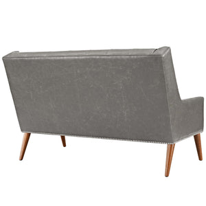 ModwayModway Peruse Upholstered Vinyl Loveseat EEI-2463 EEI-2463-GRY- BetterPatio.com