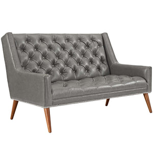 ModwayModway Peruse Upholstered Vinyl Loveseat EEI-2463 EEI-2463-GRY- BetterPatio.com