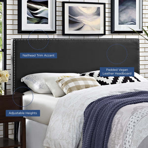 ModwayModway Phoebe Queen Upholstered Vinyl Headboard MOD-5385 MOD-5385-BLK- BetterPatio.com