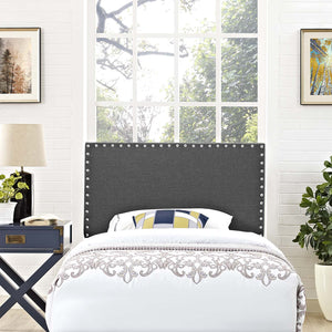 ModwayModway Phoebe Twin Upholstered Fabric Headboard MOD-5382 MOD-5382-GRY- BetterPatio.com