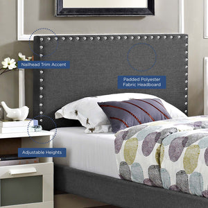 ModwayModway Phoebe Twin Upholstered Fabric Headboard MOD-5382 MOD-5382-GRY- BetterPatio.com