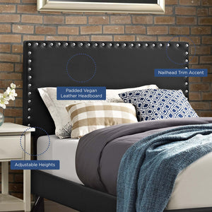 ModwayModway Phoebe Twin Upholstered Vinyl Headboard MOD-5381 MOD-5381-BLK- BetterPatio.com