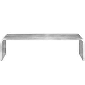 ModwayModway Pipe 60" Stainless Steel Bench EEI-2103 EEI-2103-SLV- BetterPatio.com