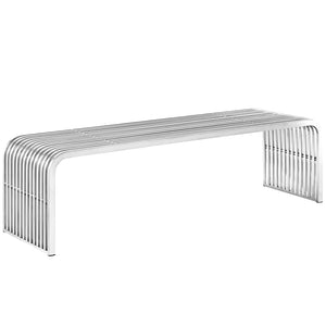 ModwayModway Pipe 60" Stainless Steel Bench EEI-2103 EEI-2103-SLV- BetterPatio.com