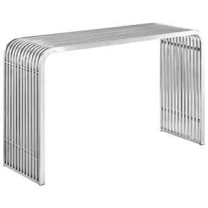 ModwayModway Pipe Stainless Steel Console Table EEI-2104 EEI-2104-SLV- BetterPatio.com