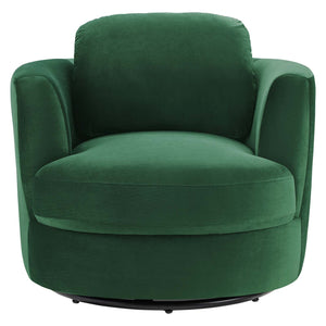 ModwayModway Pirouette Performance Velvet Swivel Armchair EEI-4345 EEI-4345-EME- BetterPatio.com