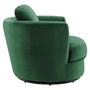 ModwayModway Pirouette Performance Velvet Swivel Armchair EEI-4345 EEI-4345-EME- BetterPatio.com