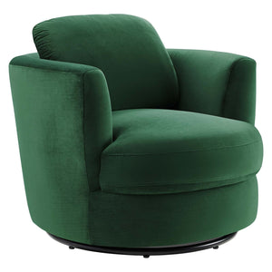 ModwayModway Pirouette Performance Velvet Swivel Armchair EEI-4345 EEI-4345-EME- BetterPatio.com