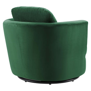 ModwayModway Pirouette Performance Velvet Swivel Armchair EEI-4345 EEI-4345-EME- BetterPatio.com