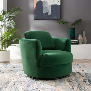 ModwayModway Pirouette Performance Velvet Swivel Armchair EEI-4345 EEI-4345-EME- BetterPatio.com