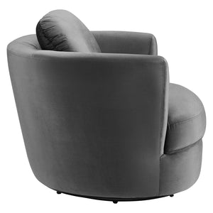 ModwayModway Pirouette Performance Velvet Swivel Armchair EEI-4345 EEI-4345-GRY- BetterPatio.com